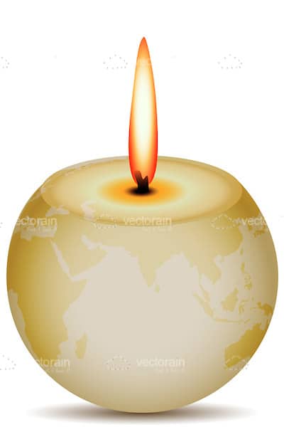 Abstract Earth Shaped Candle